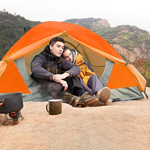 BISINNA Waterproof Windproof 2/4 Person Camping Tent for Family Hiking Travel Easy Setup Double Layer Two Doors Outdoor