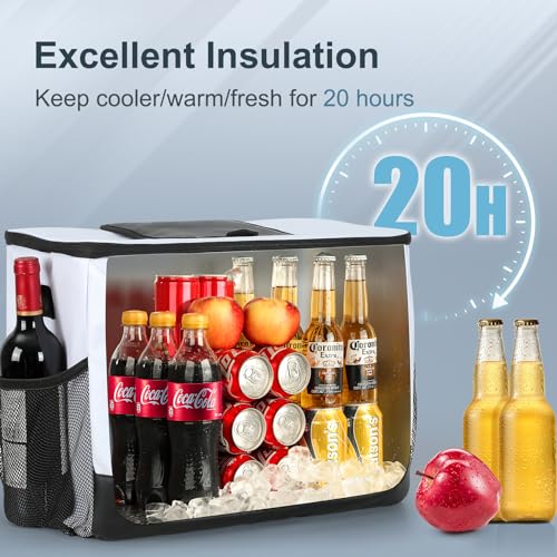 White Collapsible 30 Can Cooler Bag for Camping and Hiking
| Adjustable Shoulder Strap 30 Can Soft Cooler with Ice Ches